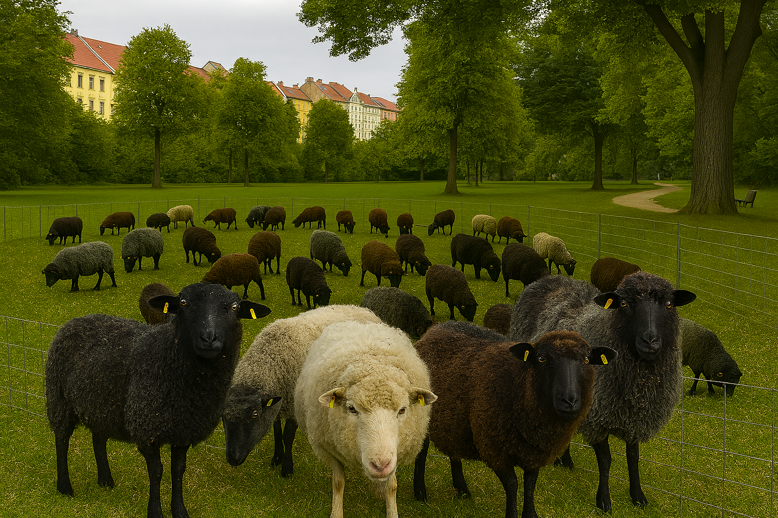 Schafherde im Stadtpark